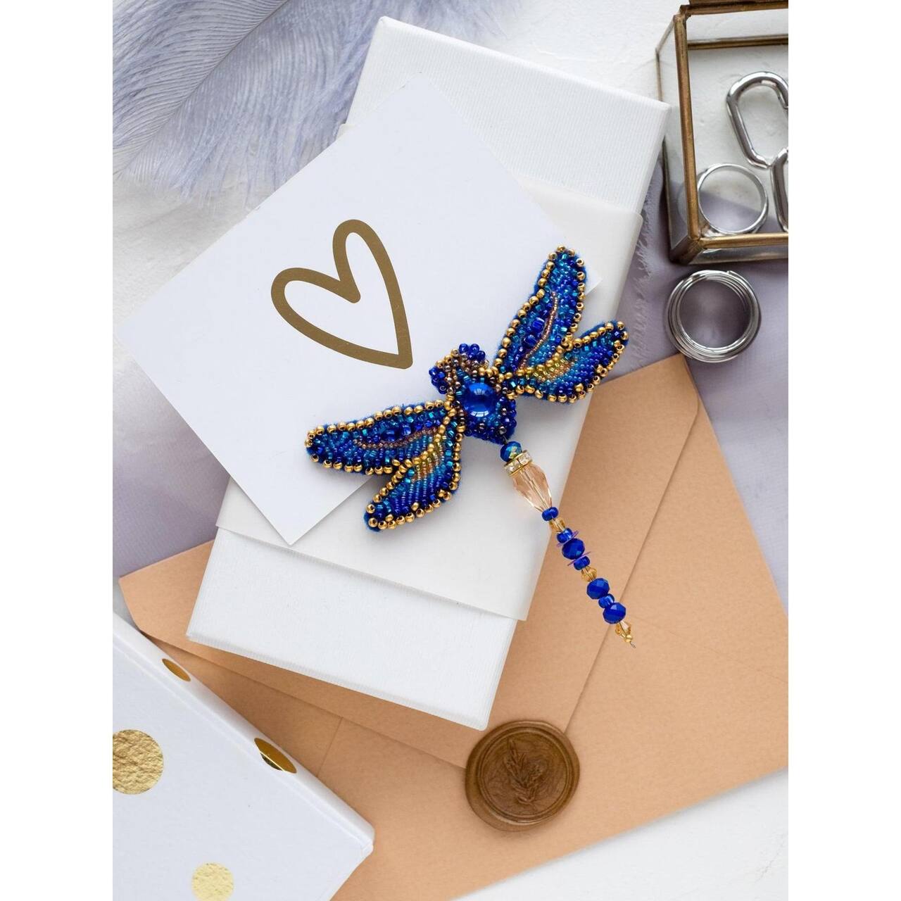 Abris Art Dragonfly Bead Embroidery Decoration Kit